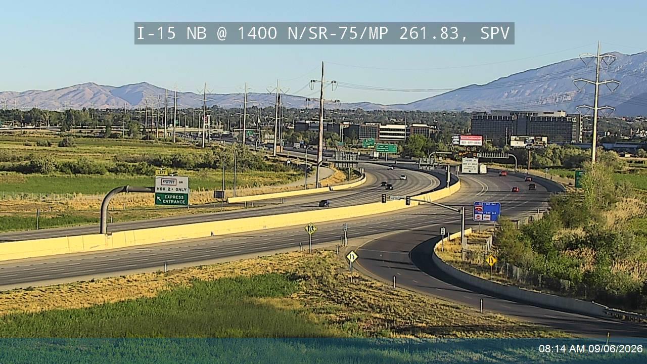 I-15 NB @ 1400 N / SR-75 / MP 261.83, SPV live camera view