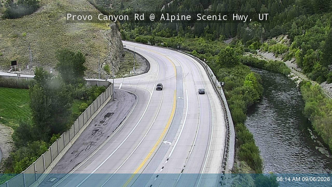 Provo Canyon Rd / US-189 @ Alpine Scenic Hwy / SR-92 / MP 14.26, UT live camera view