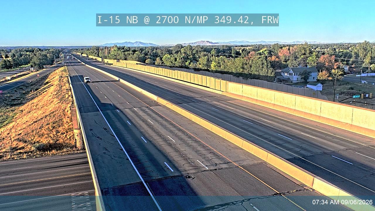 I-15 NB @ 2700 N / SR-134 / MP 349.42, FRW live camera view