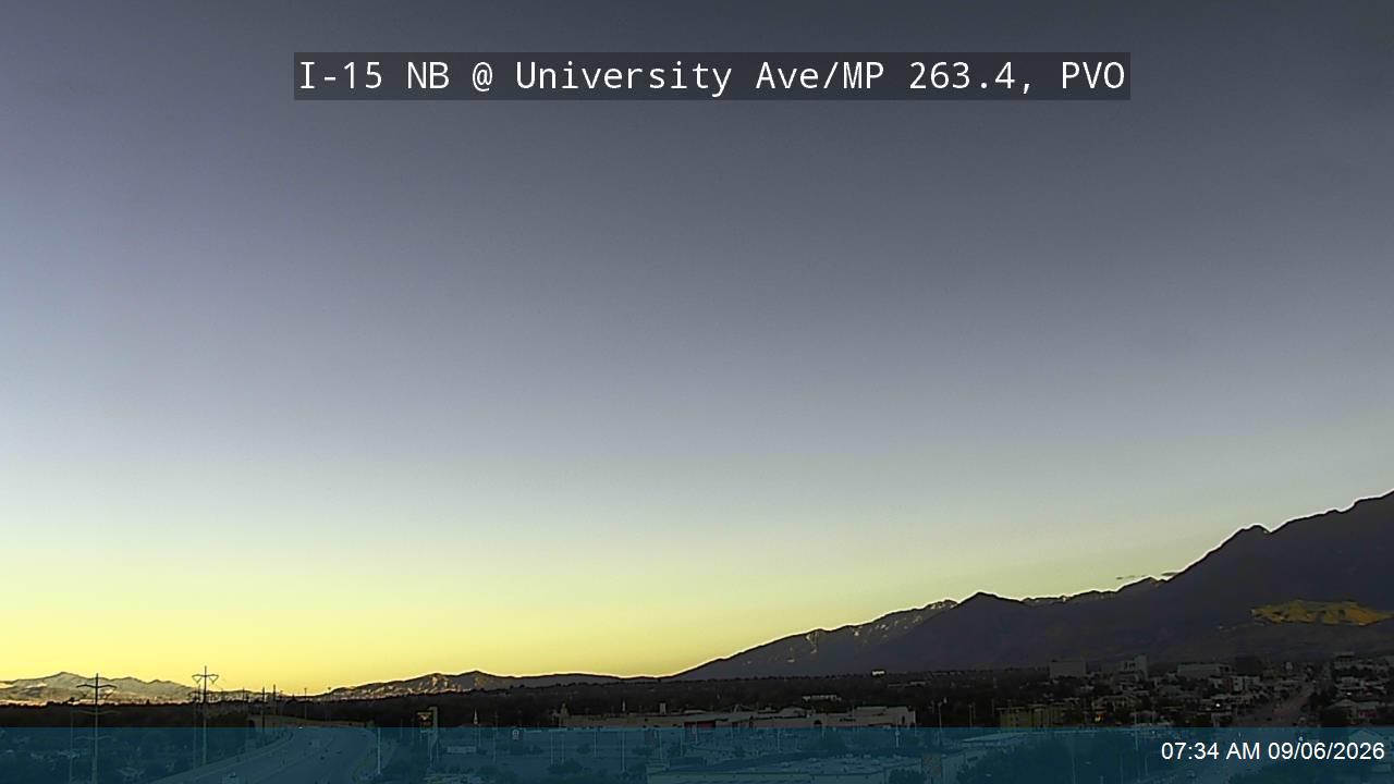 I-15 NB @ University Ave / US-189 / 1860 S / MP 263.4, PVO live camera view