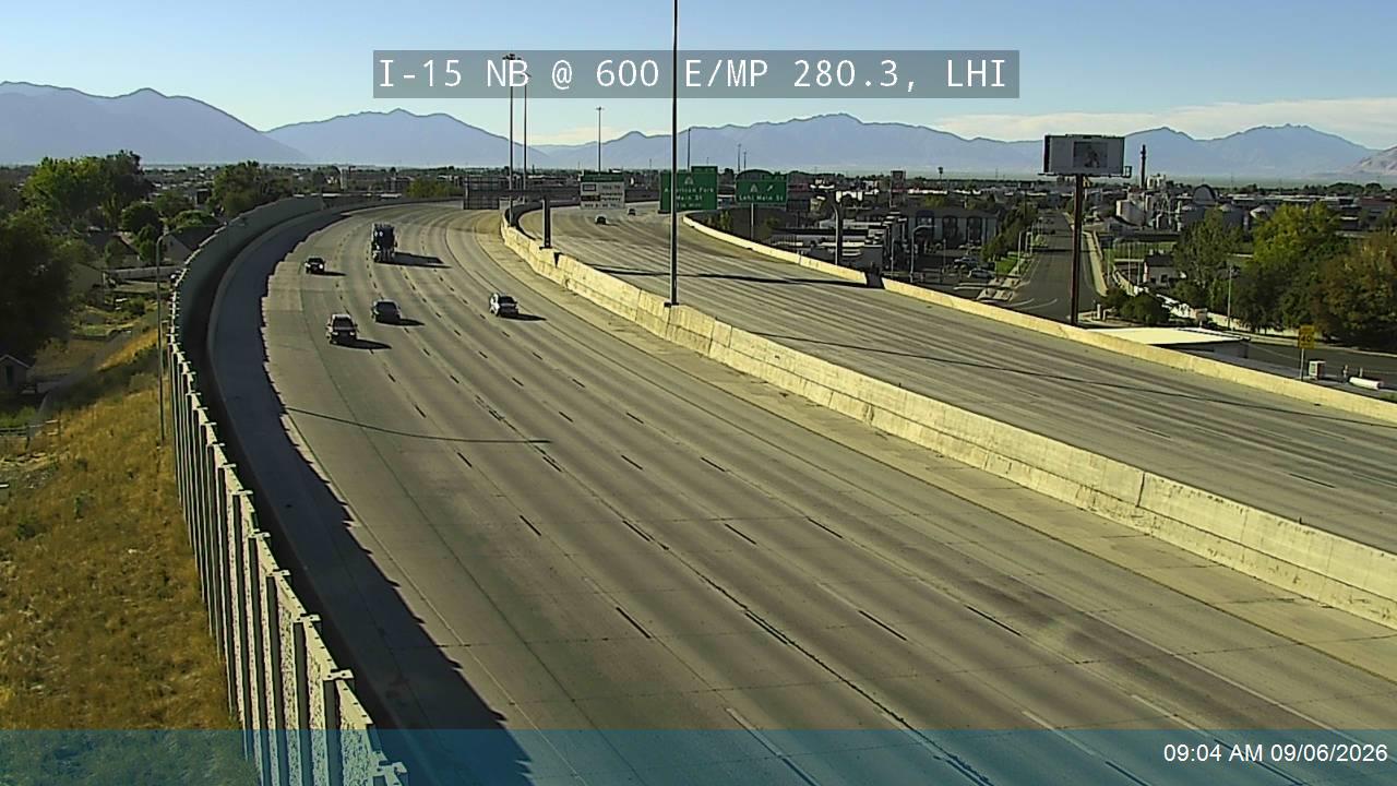 I-15 NB @ 600 E / MP 280.3, LHI live camera view