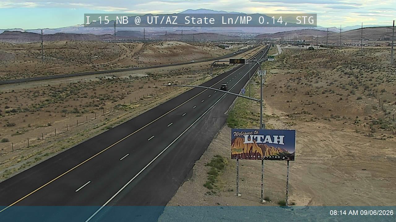 I-15 NB @ UT/AZ State Line / MP 0.14, STG live camera view