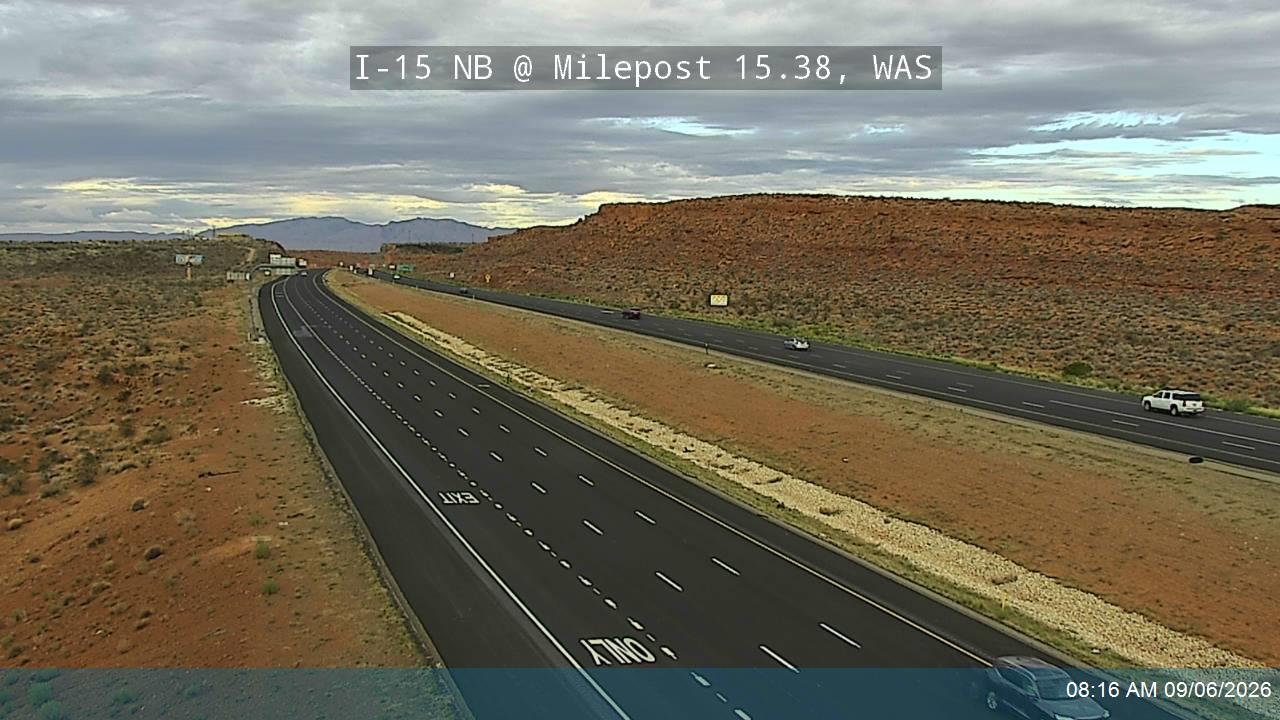 I-15 NB @ Milepost 15.38, WAS live camera view