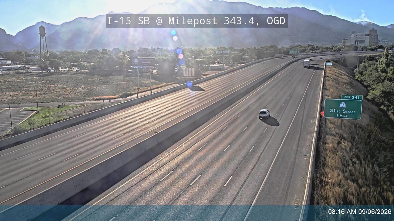 I-15 SB @ Milepost 343.4, OGD live camera view