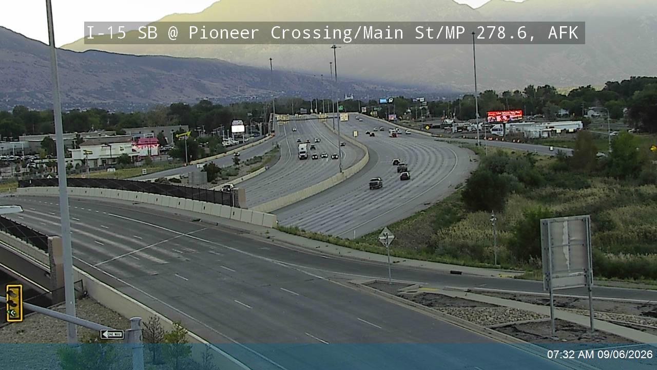 I-15 SB @ Pioneer Crossing / Main St / SR-145 / MP 278.6, AFK live camera view