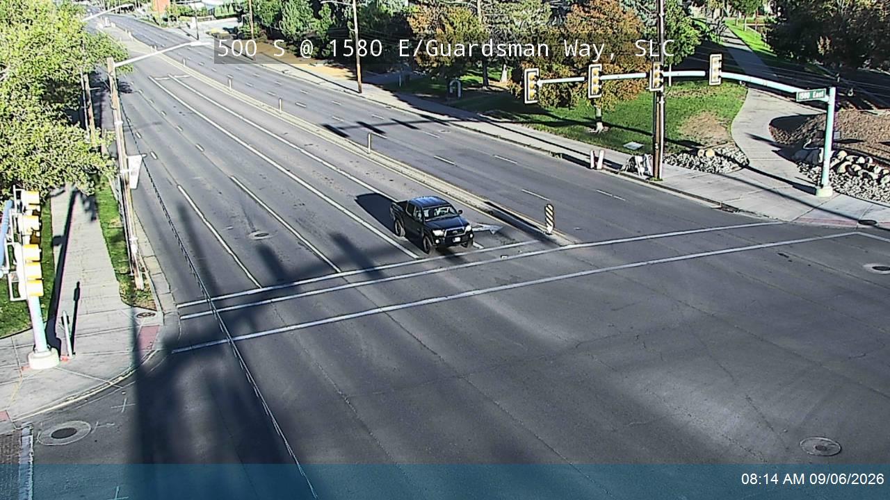 500 S / University Blvd / SR-186 @ 1580 E / Guardsman Way, SLC live camera view