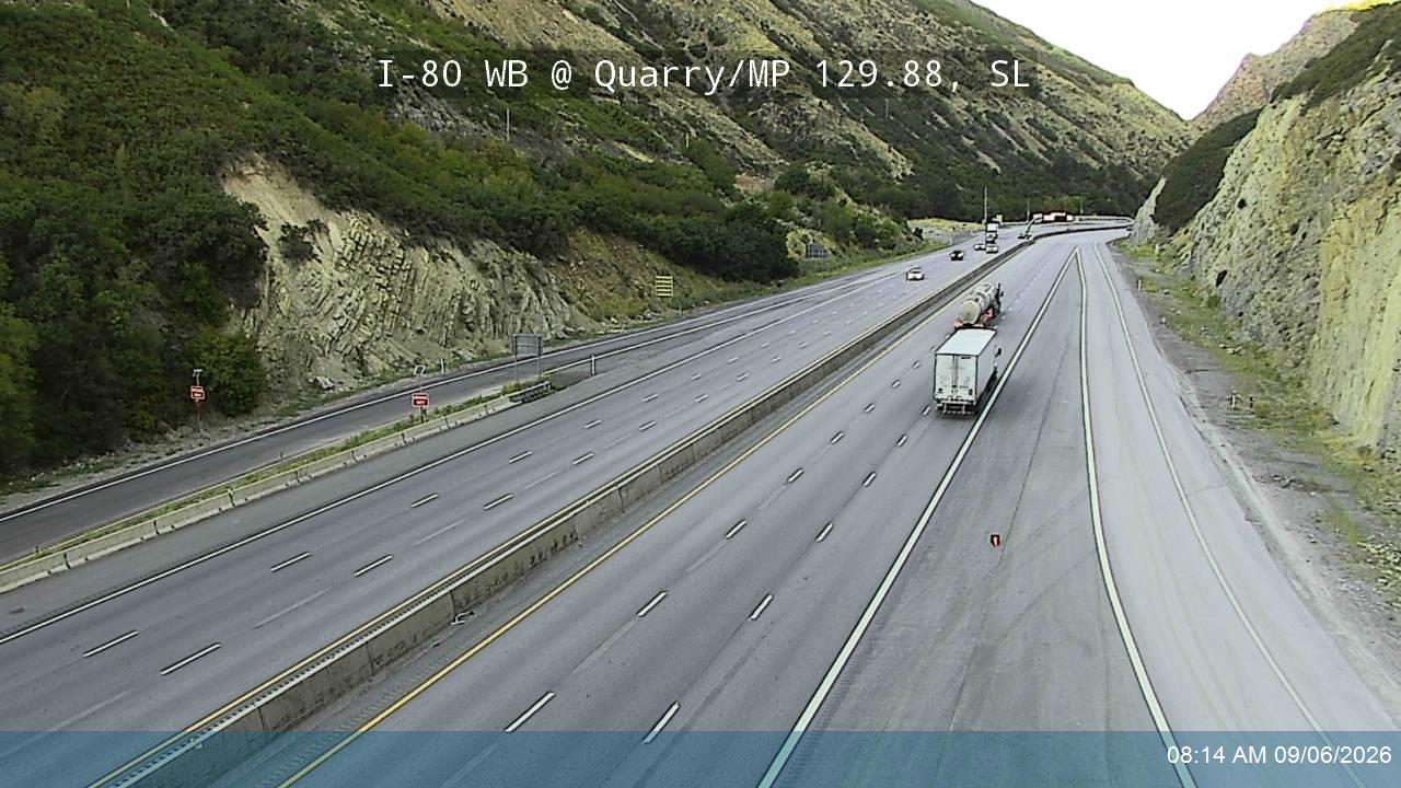 I-80 / Parleys Canyon WB @ Quarry / MP 129.88, SL live camera view