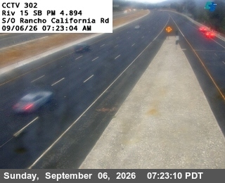I-15 : (302) S/O Rancho California Road live camera view