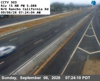 I-15 : (303) N/O Rancho California Road live camera view
