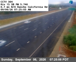 I-15 : (304) 0.7 mi N/O Rancho California Rd live camera view
