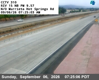 I-15 : (310) N/O Murrieta Hot Springs Rd live camera view