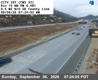 I-15 : (297) 0.5 mi N/O SD County Line live camera view