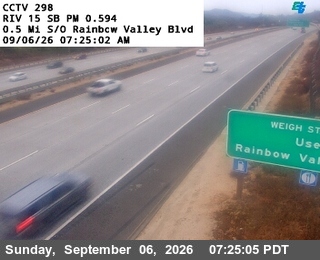 I-15 : (298) 0.5 mi S/O Rainbow Valley Truck Inspection Station live camera view