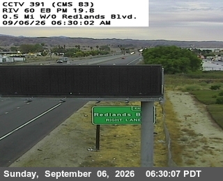 SR-60 : (391) 0.5 Mi W/O Redlands Blvd live camera view