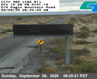 I-10: (389) W/O Eagle Mountain Rd live camera view