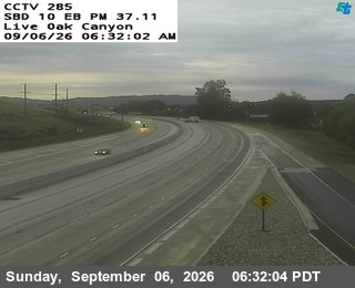 I-10 : (285) Live Oak Canyon EB Onramp live camera view