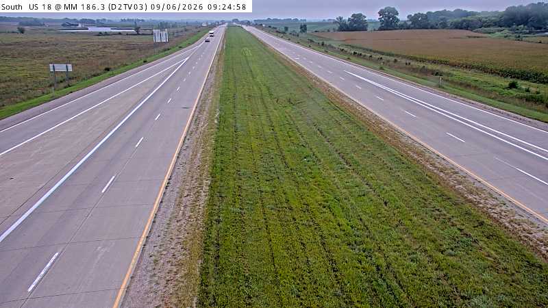 US 18 @ MM 186.3 near Mason City (03) live camera view