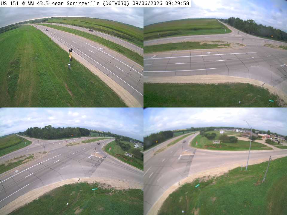 US 151 @ MM 43.5 near Springville W ICWS QUAD (03Q) live camera view