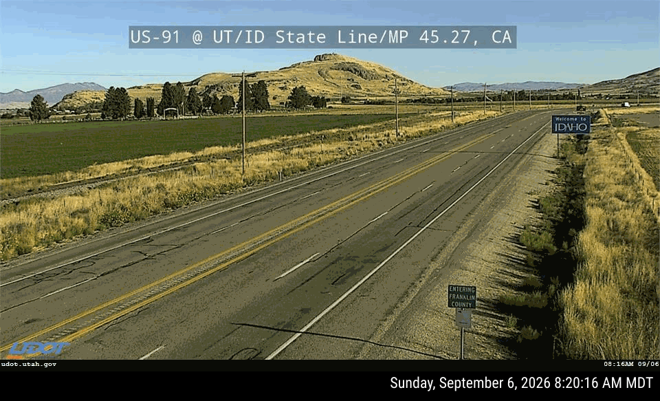 US-91 ID/UT State Line, UT live camera view