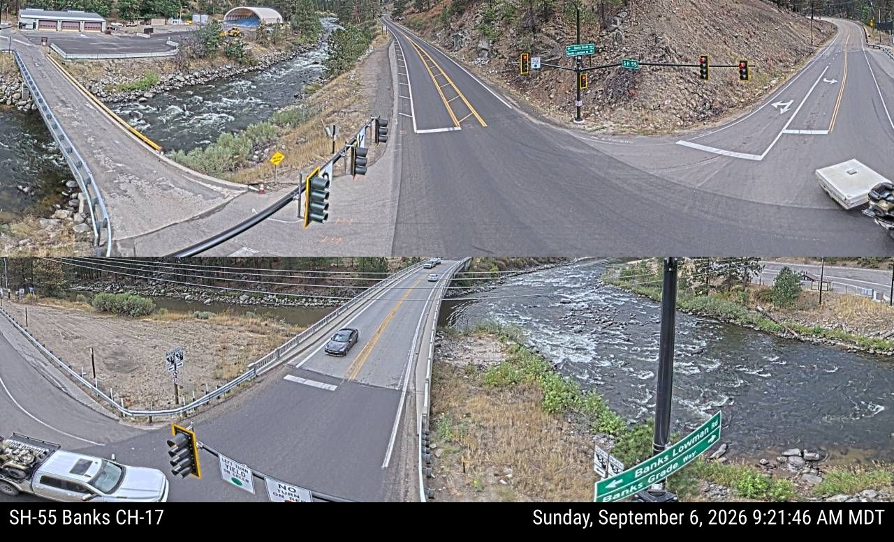 SH-55 Banks at CH-17 Banks-Lowman Road live camera view