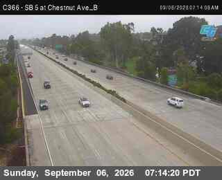 (C366) I-5 : SB at Chestnut Ave B live camera view