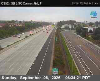 (C352) I-5 : SB SO Cannon Rd T live camera view