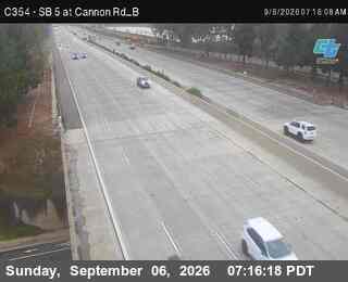 (C354) I-5: SB at Cannon Rd B live camera view