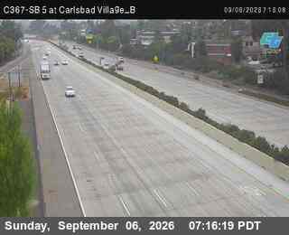 (C367) I- 5: SB at Carlsbad Village_B live camera view
