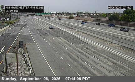 I-5 : (188) Manchester Avenue (South of Stanton) live camera view
