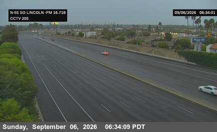SR-55 : (205) South of Lincoln live camera view