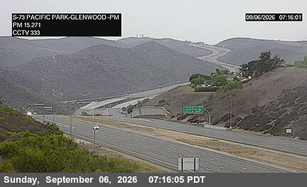 SR-73 : (333) Pacific Park Drive Overcross live camera view