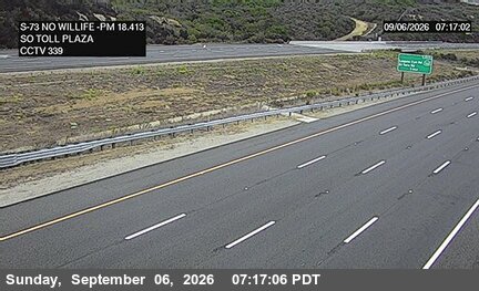 SR-73 : (339) South of Toll Plaza/ North of Wildlife live camera view