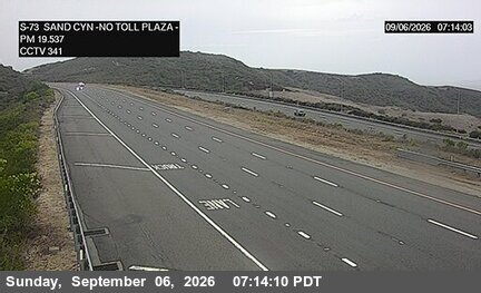 SR-73 : (341) North of Toll Plaza A/ Bommer Canyon live camera view